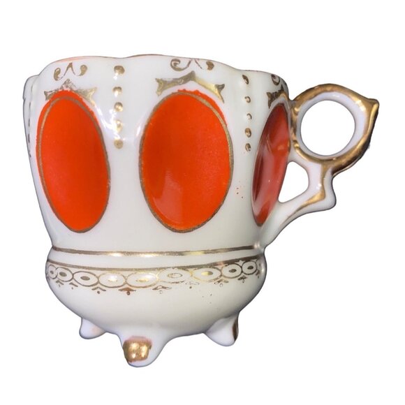 Vintage Japanese Teacup & Saucer Set Gold & Orange Design - Picture 13 of 13